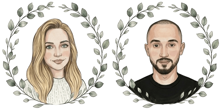 Sude & Samet karikatür portreleri