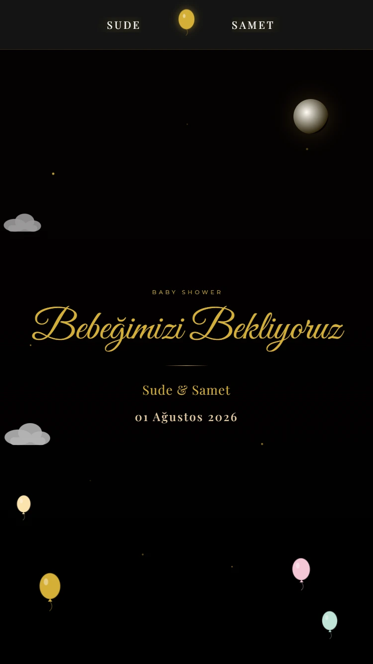 baby-shower-davetiye Altın
